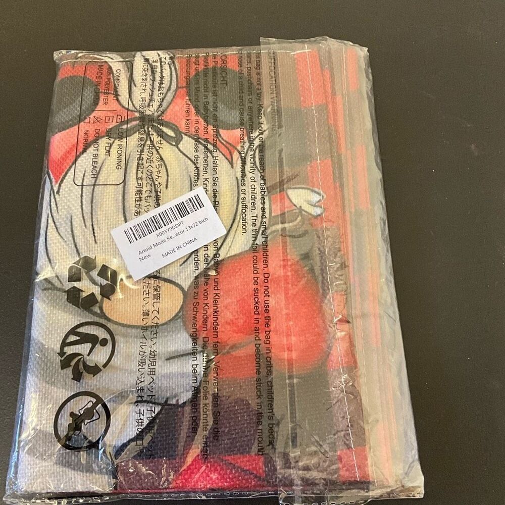 Brand New Seasonal Gnome Love Red Black Plaid Table Runner 13x72”